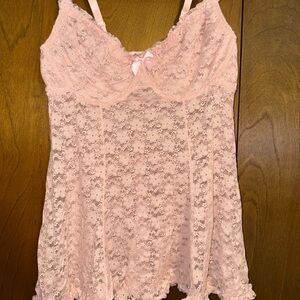 Blush Lace Babydoll Chemise for Women